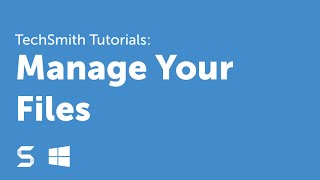 Snagit 13 Manage Your Files [upl. by Harlen]