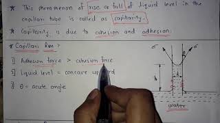 Concept of Capillarity  Fluid Mechanics [upl. by Heddi]