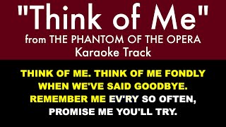 quotThink of Mequot 25th Anniversary Version from The Phantom of the Opera  Karaoke Track with Lyrics [upl. by Eilrak]