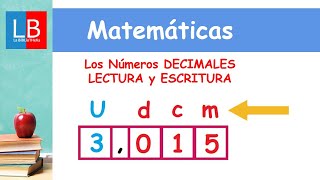 Los Números DECIMALES LECTURA y ESCRITURA ✔👩‍🏫 PRIMARIA [upl. by Marjy]