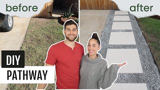 DIY Pathway with Drainage  Walkway with Pavers [upl. by Lehar]