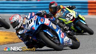 Incredible final laps and photo finish at 2021 Daytona 200  Motorsports on NBC [upl. by Asilahs]