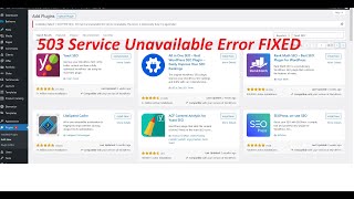 How to Fix 503 Service Unavailable  Plugins Update Error in WordPress 503ServiceUnavailable wp [upl. by Drabeck75]