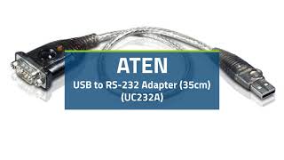 ATEN USB to RS232 Adapter 35cm UC232A [upl. by Biegel316]