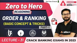 Order and Ranking Basic Concept amp Tricks P1  Reasoning  Adda247 Banking Classes  Lec 30 [upl. by Morganstein]