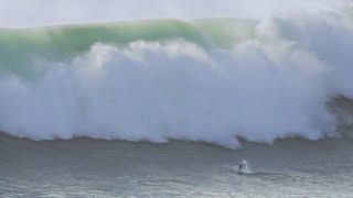 Surviving Nazare  Bodysurfing Huge Waves  Kalani Lattanzi [upl. by Georgie625]