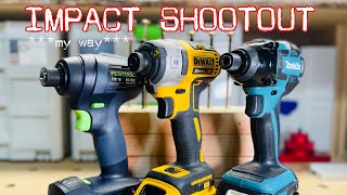 Impact Shootout Festool vs Makita vs DeWalt [upl. by Hamitaf55]