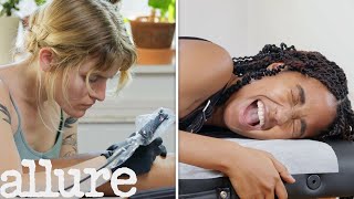 Getting My First Tattoo In 8 Steps  Ive Never Tried  Allure [upl. by Dnomde]