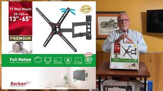 Meet Barkan Full Motion TV Wall Mount for Screen Sizes 13quot65quot [upl. by Eelrihs917]