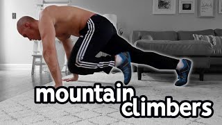 Mountain Climbers Exercise For Beginners With Progression  Cardio amp Core [upl. by Labina872]