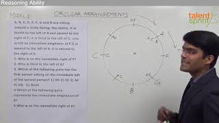 Circular Arrangement  Model 1 Simple Arrangement  Reasoning Ability  TalentSprint Aptitude Prep [upl. by Dina291]