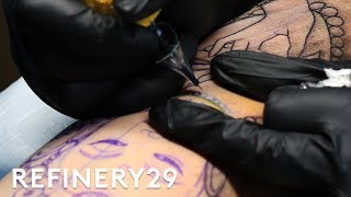 What Getting A Tattoo Really Looks Like Up Close  Macro Beauty  Refinery29 [upl. by Kendy]