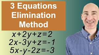 Solving Systems of 3 Equations Elimination [upl. by Enitram]