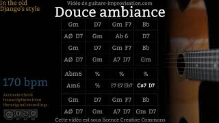 Douce ambiance 170 bpm  Gypsy jazz Backing track  Jazz manouche [upl. by Rivi]