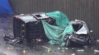 Aftermath of deadly multicar collision in Birmingham [upl. by Massey]