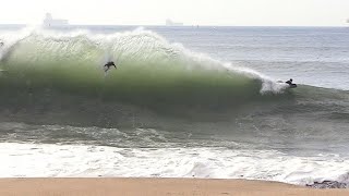 Shorebreak waves GOING OFF   RAW Footage [upl. by Stanwinn]