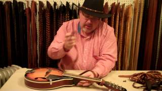 Lakota Leathers Mandolin strap installation [upl. by Nitaf]