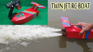 How to make a Twin Jet RC Boat Using Turbo Jet Motor [upl. by Htebiram]