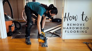 How To Remove Hardwood Flooring the EASY way [upl. by Okihcas120]