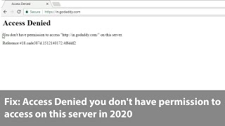 Fix Access Denied you dont have permission to access on this server [upl. by Sheree]