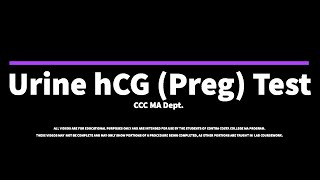 Urine hCG Pregnancy Testing [upl. by Granthem]