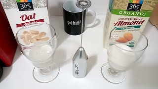 Oat Milk vs Almond Milk part 2 Frothing Test [upl. by Ahsineg583]