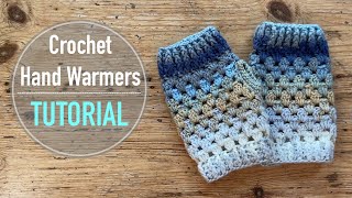 How to Crochet Hand Warmers • Step by Step Beginners Tutorial [upl. by Nonnag294]