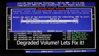 How to Rebuild Degraded RAID via the Intel Rapid Storage Technology RAID utility [upl. by Appleby]