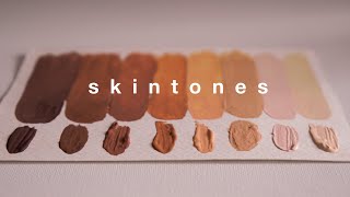 🌷 how to mix skin tones with gouache  painting process [upl. by Sirovart]