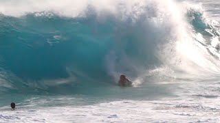 Surfers Charge Crazy Shore Break  Sandy Beach Hawaii [upl. by Amalbena169]