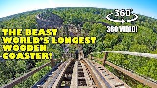 VR 360 The Beast Worlds Longest Wooden Roller Coaster POV Kings Island Ohio [upl. by Riedel]