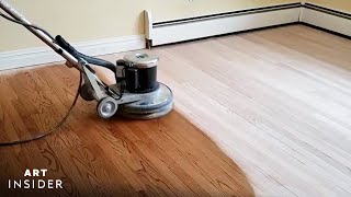 How Hardwood Floors Are Professionally Refinished [upl. by Ahras337]