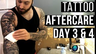 How To Treat A New Tattoo Healing ProcessAftercare DAY 3 amp 4 [upl. by Gauthier]