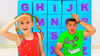 Nastya and dad are learning the alphabet [upl. by Nashoma]