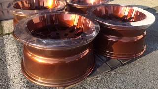 Powder Coating Wheels in Copper Chrome [upl. by Ococ]