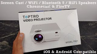 TopTro TR21 Portable MINI Projector  Bluetooth WiFi and Casting [upl. by Ennayt681]