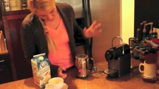 Nespresso Aeroccino Plus Frother Review Frothing Almond Milk [upl. by Trixi]